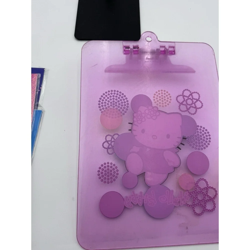 VTG 2001 Sanrio Hello Kitty Pink Clipboard Clear Plastic 9